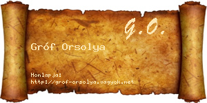 Gróf Orsolya névjegykártya