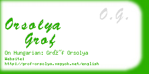 orsolya grof business card